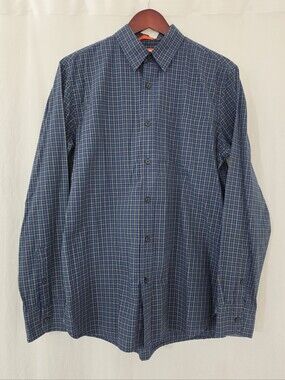 Joe Fresh Plaid Button-Down Shirt in Blue & Yellow Men's Size M